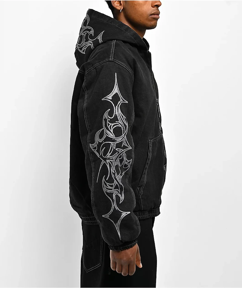 Vitriol Oblivion Black Wash Denim Crop Jacket