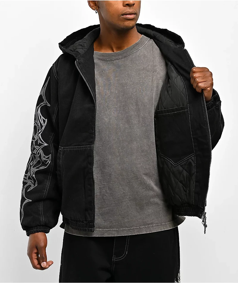 Vitriol Oblivion Black Wash Denim Crop Jacket