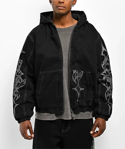 Vitriol Oblivion Black Wash Denim Crop Jacket