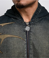 Vitriol Oblivion Blue Wash Hooded Denim Boxy Jacket