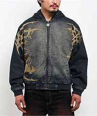 Vitriol Oblivion Blue Wash Hooded Denim Boxy Jacket