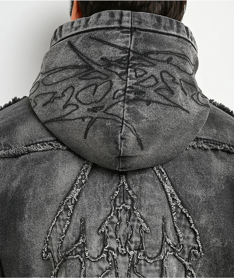 Vitriol Oblivion Depth With Destruction Wash Denim Crop Jacket