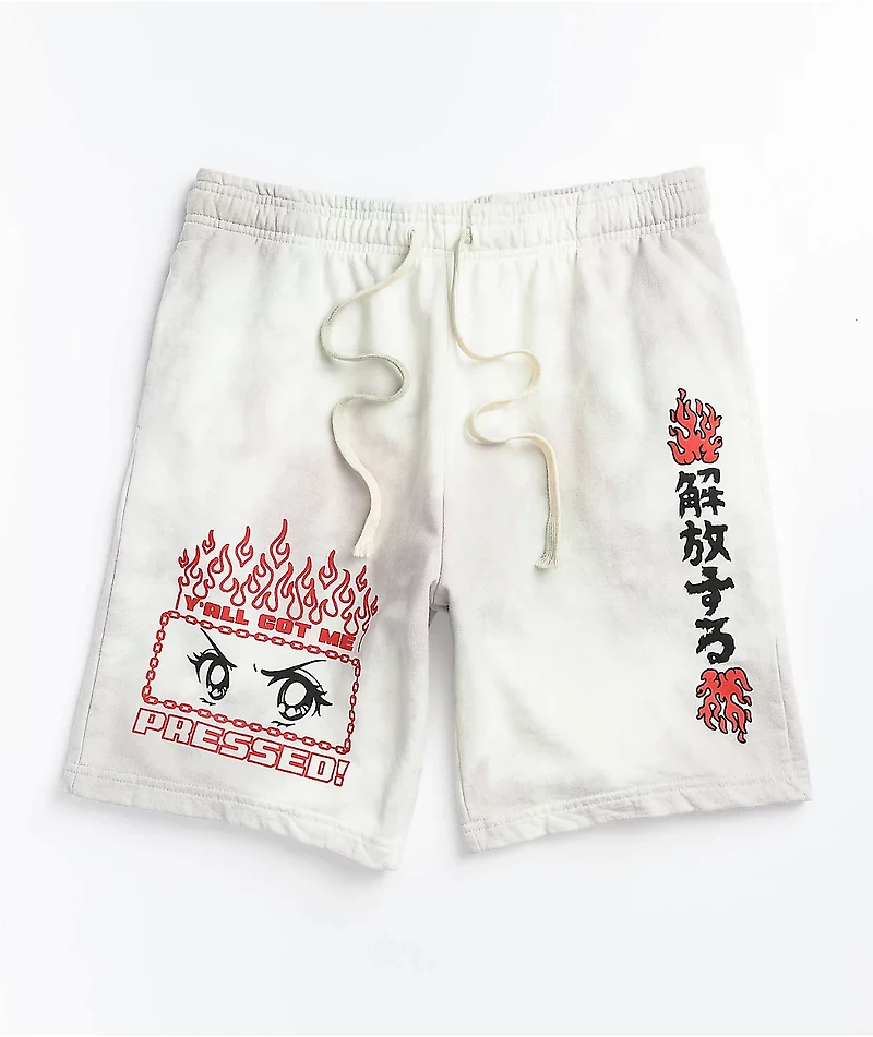 Vitriol Pressed Grey Tie Dye Sweat Shorts