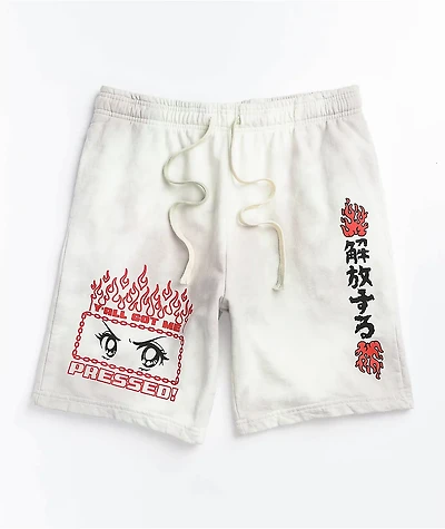 Vitriol Pressed Grey Tie Dye Sweat Shorts