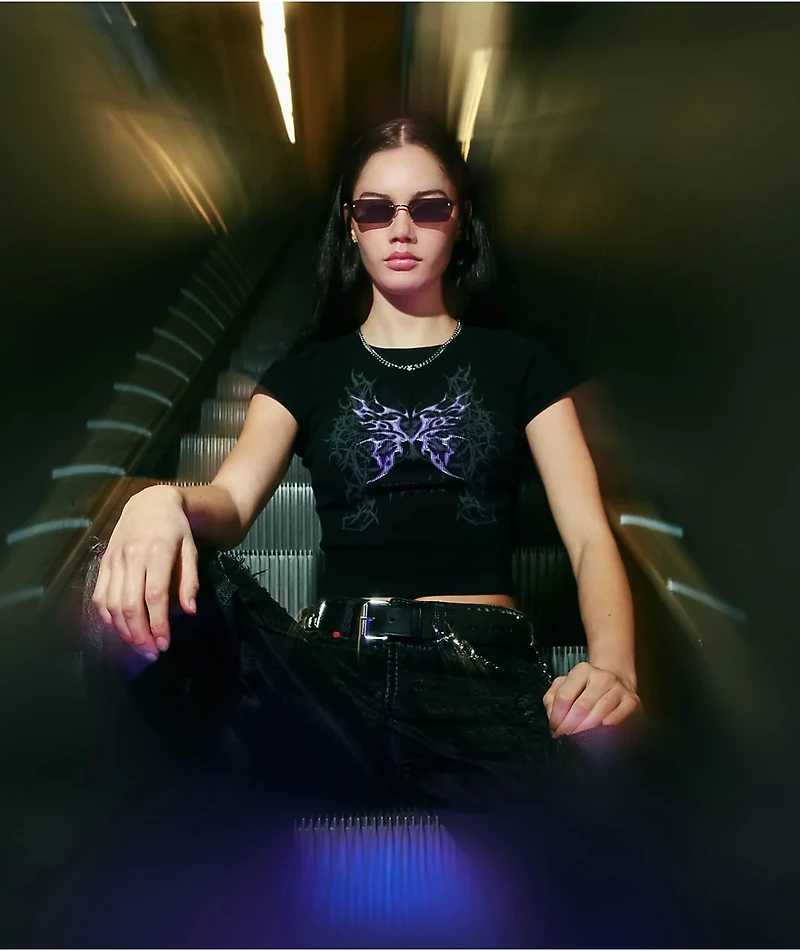 Vitriol Reina Black Crop T-Shirt