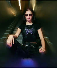 Vitriol Reina Black Crop T-Shirt