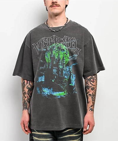 Vitriol Retro Horror Vintage Grey T-Shirt
