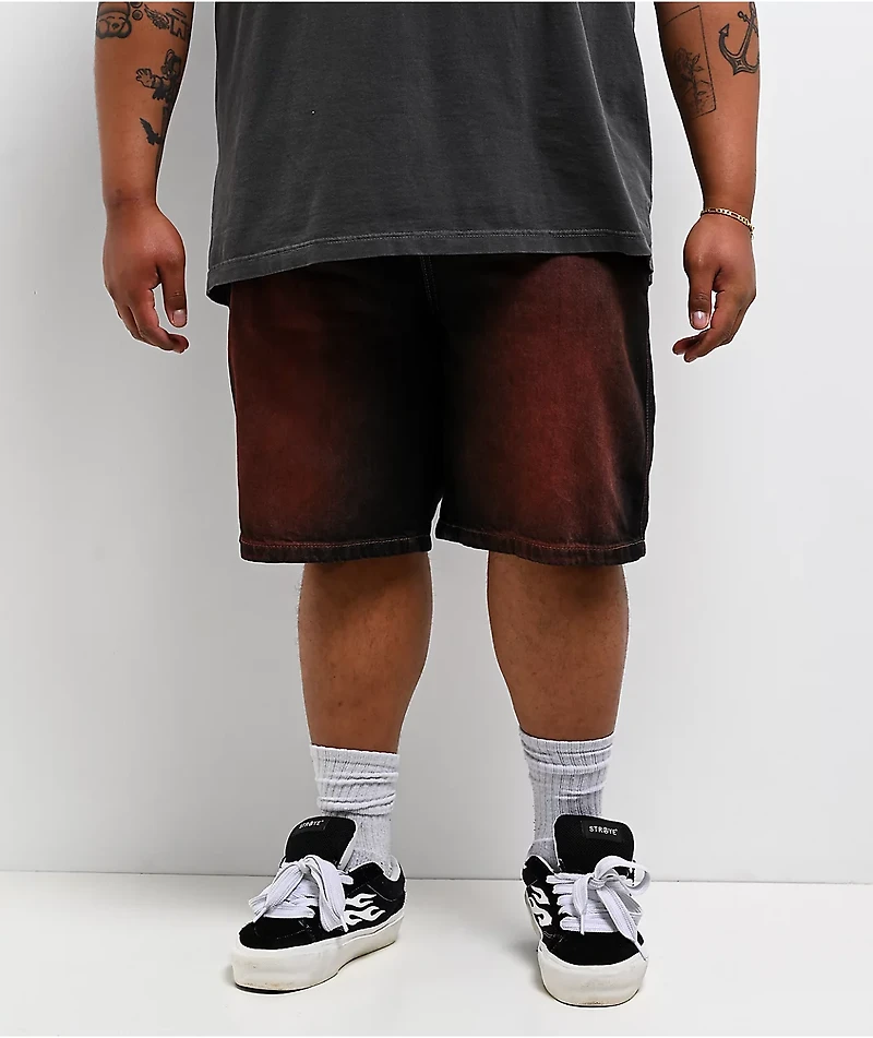 Vitriol Riddle Black Wash Loose Fit Skate Shorts