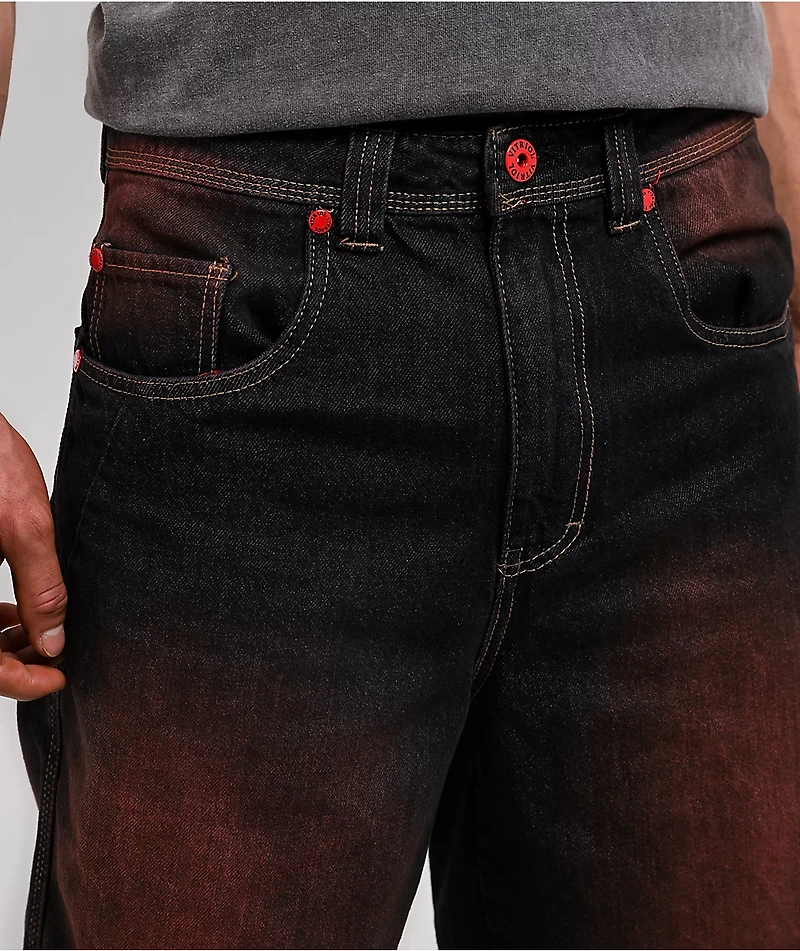 Vitriol Riddle Black Wash Loose Fit Skate Shorts