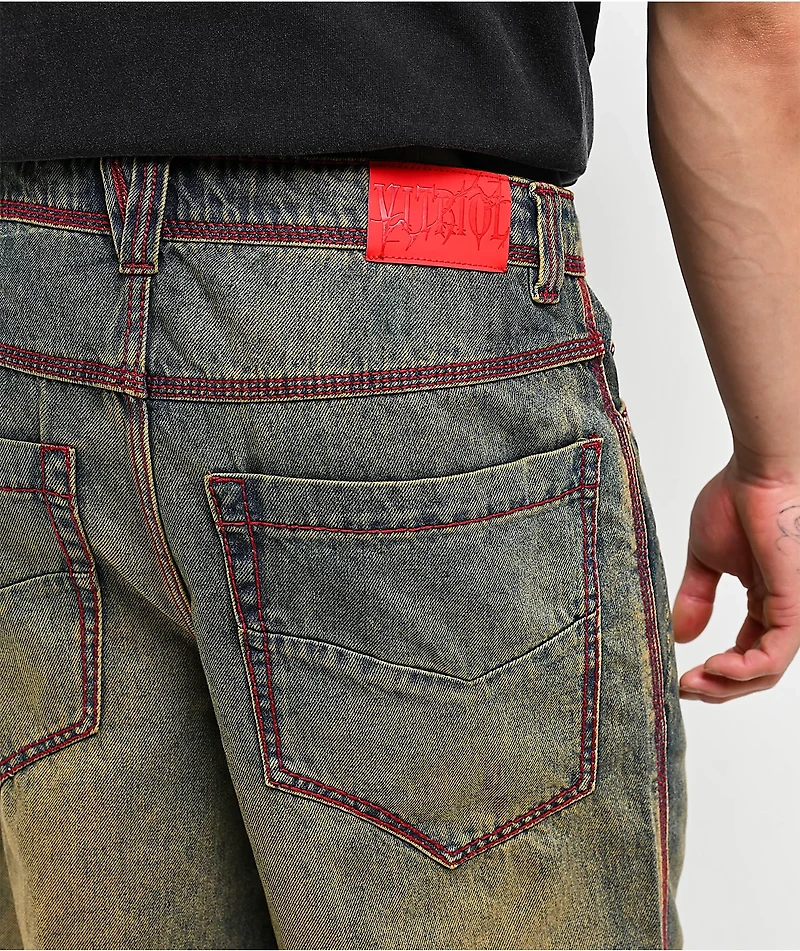 Vitriol Riddle Loose Fit Denim Shorts