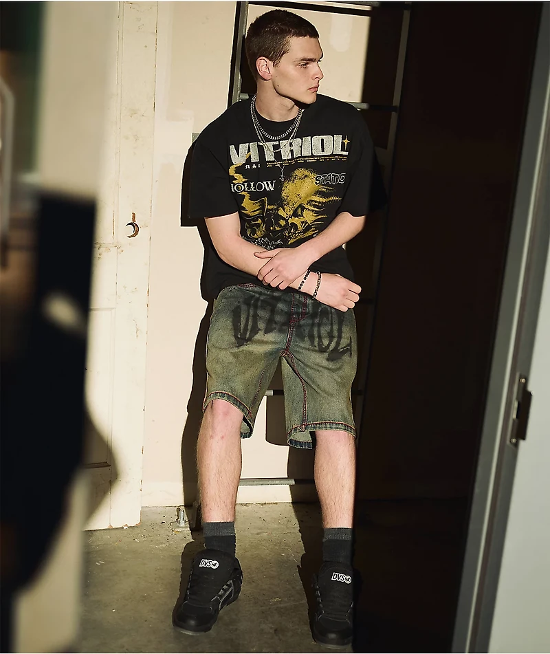 Vitriol Riddle Loose Fit Denim Shorts