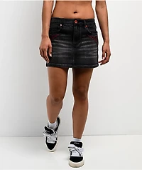 Vitriol Rose Abyss Black Wash Mini Skirt