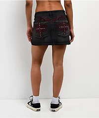 Vitriol Rose Abyss Black Wash Mini Skirt