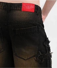 Vitriol Rowenna Gothic Black Wash Denim Shorts