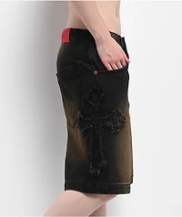 Vitriol Rowenna Gothic Black Wash Denim Shorts