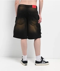 Vitriol Rowenna Gothic Black Wash Denim Shorts