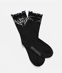 Vitriol Ruffle Black Half Crew Socks
