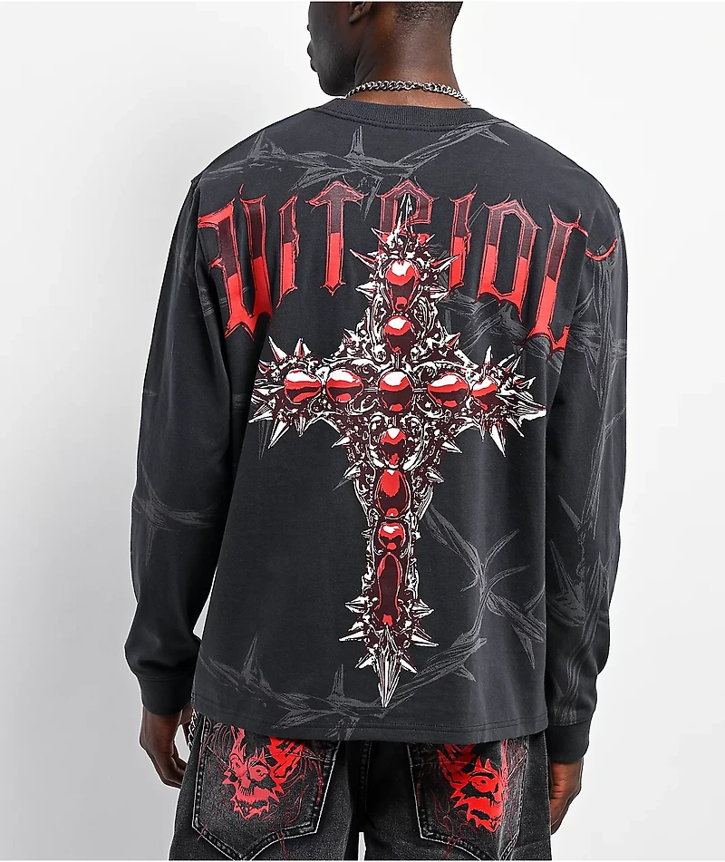 Vitriol Sacrilege Black Long Sleeve Boxy T-Shirt