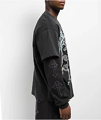 Vitriol Saint Black 2fer Long Sleeve T-Shirt