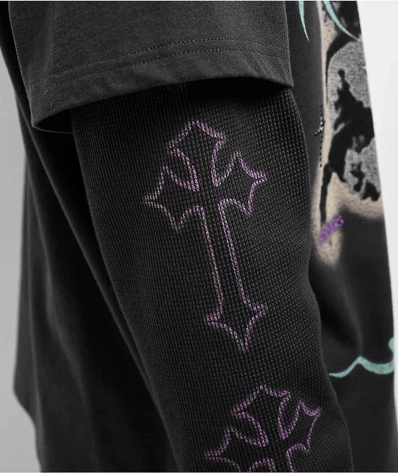 Vitriol Saint Black 2fer Long Sleeve T-Shirt
