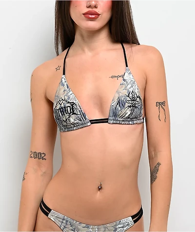 Vitriol Sandi Camo Triangle Bikini Top