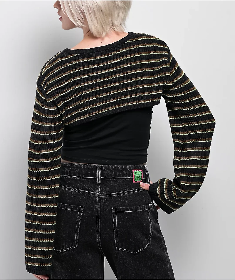 Vitriol Scarlet Black Shrug Crop Tank Top Set