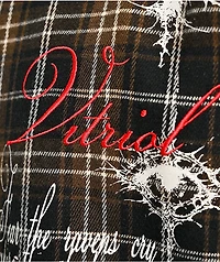 Vitriol Scorned Long Sleeve Black & Brown Flannel Crop Zip Shirt