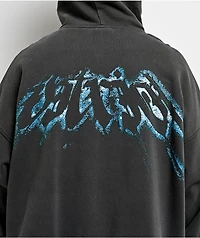 Vitriol Shadowlands Black Wash Crop Zip Hoodie