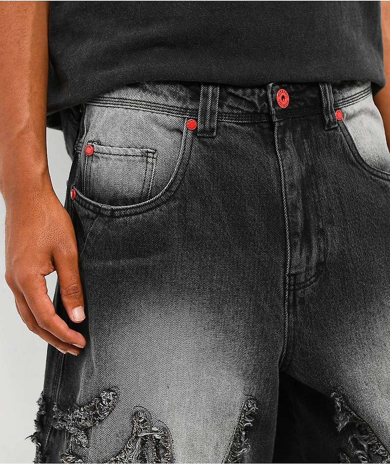 Vitriol Siphon Black Wash Ultra Loose Shorts