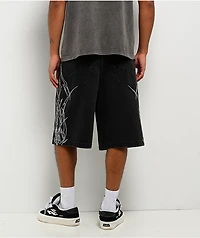 Vitriol Siphon Cyber Black Wash Ultra Wide Shorts