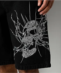 Vitriol Siphon Descend Black Ultra Loose Denim Shorts