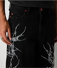 Vitriol Siphon Descend Black Ultra Loose Denim Shorts