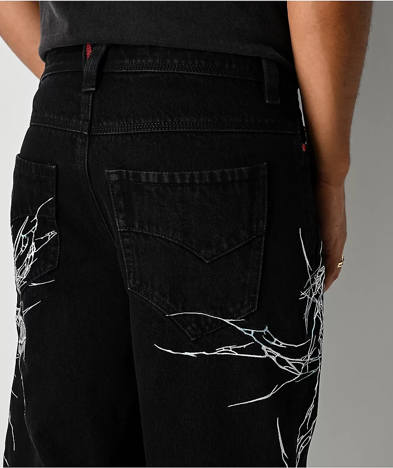 Vitriol Siphon Descend Black Ultra Loose Denim Shorts