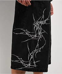 Vitriol Siphon Descend Black Ultra Loose Denim Shorts