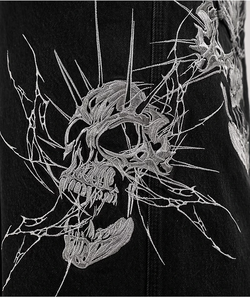 Vitriol Siphon Descend Black Ultra Loose Denim Shorts