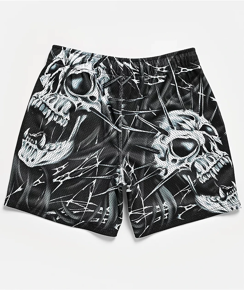 Vitriol Skull Black Mesh Shorts