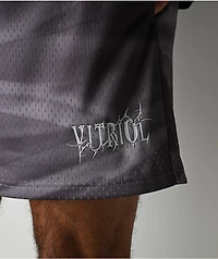 Vitriol Smoke Skull Grey Mesh Shorts