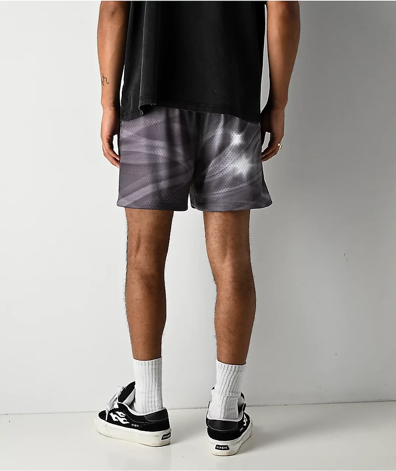 Vitriol Smoke Skull Grey Mesh Shorts