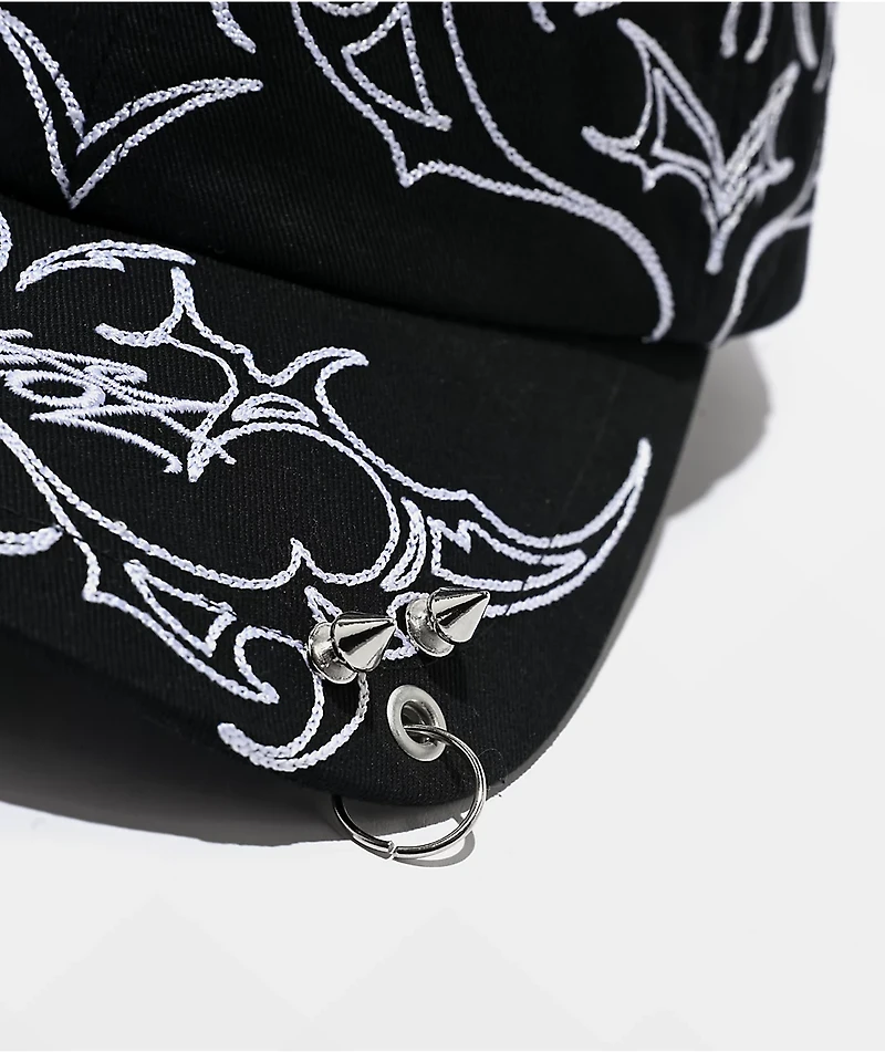 Vitriol Spiked Black Strapback Hat
