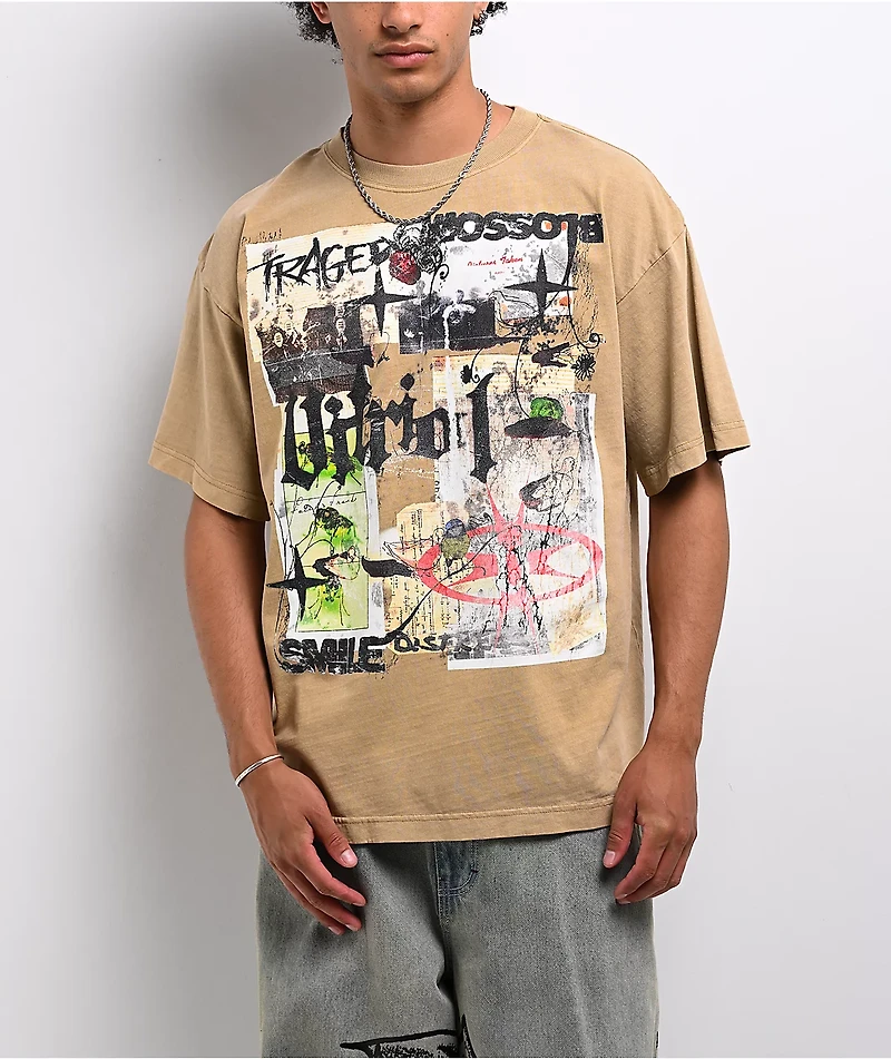 Vitriol Stain Sand Brown Wash T-Shirt