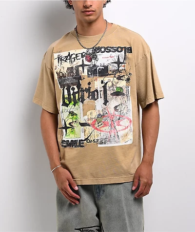 Vitriol Stain Sand Brown Wash T-Shirt