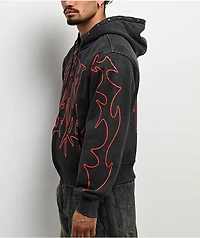 Vitriol Stud Black Wash Crop Zip Hoodie