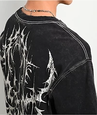 Vitriol Summoned Black Wash & White 2fer Long Sleeve T-Shirt
