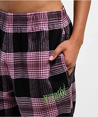 Vitriol Summoned Pink & Black Plaid Lounge Pants