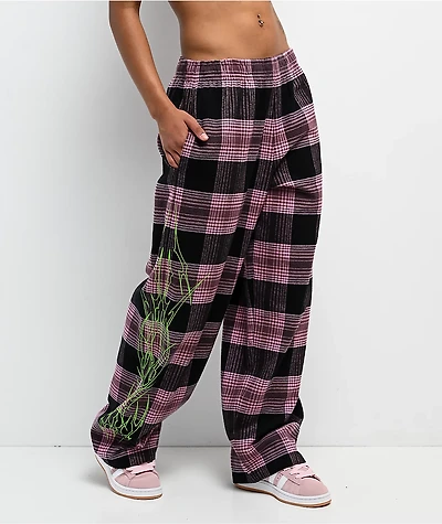 Vitriol Summoned Pink & Black Plaid Lounge Pants