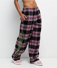 Vitriol Summoned Pink & Black Plaid Lounge Pants