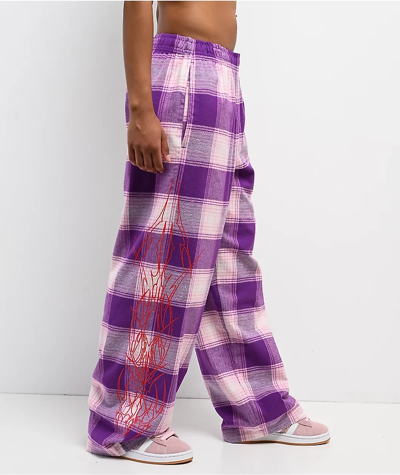 Vitriol Summoned Purple Plaid Lounge Pants