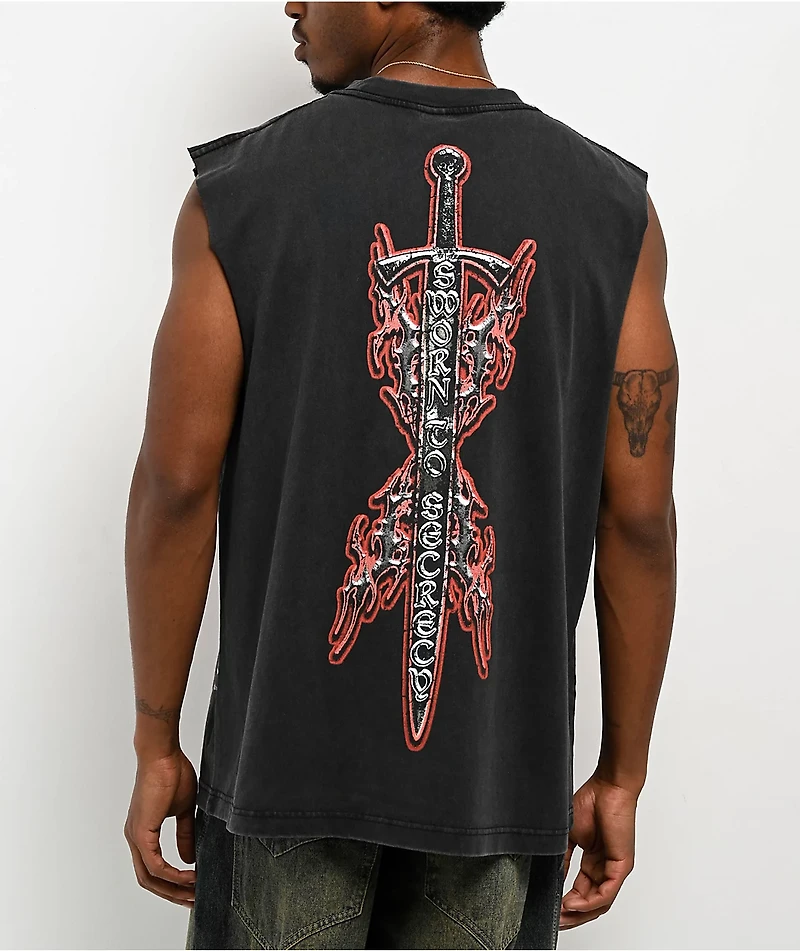 Vitriol Sworn Black Wash Tank Top