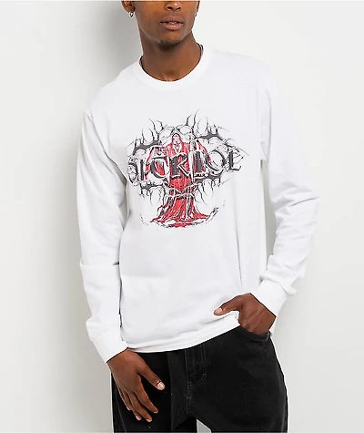 Vitriol Sworn White Long Sleeve T-Shirt