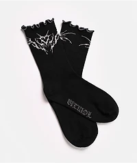 Vitriol Tamsin Lettuce Edge Black Crew Socks
